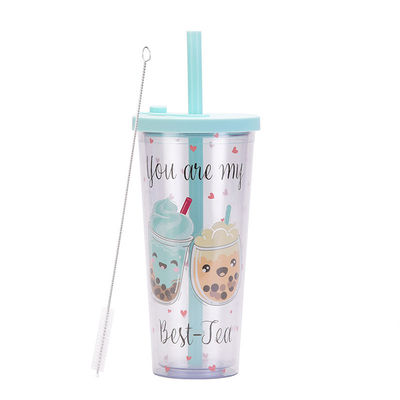 Back to School Occasion Insulated Double Wall Design 24 OZ Plastic Cup with Custom Logo and Lids