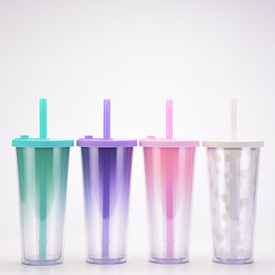 Back to School Occasion Insulated Double Wall Design 24 OZ Plastic Cup with Custom Logo and Lids