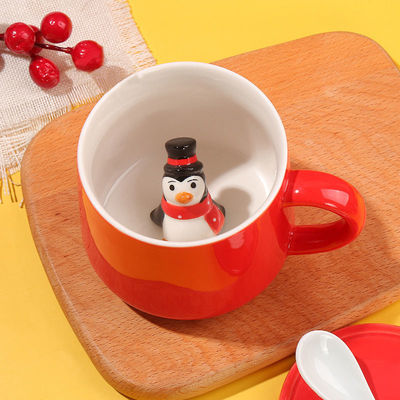 Sustainable Christmas Handmade Ceramic Teacup 3D Coffee Mug for Gifts and Parties