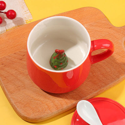 Sustainable Christmas Handmade Ceramic Teacup 3D Coffee Mug for Gifts and Parties