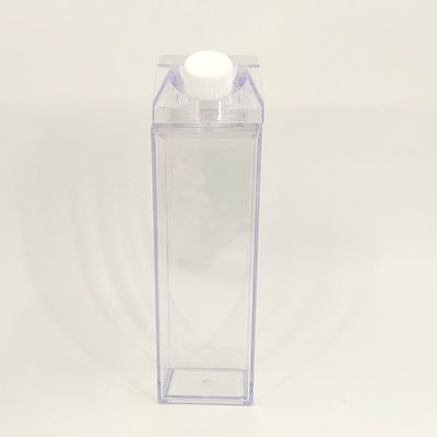 Transparent Square Milk Carton Box Shape 500ml Plastic Drink Bottle Large Capacity Cup