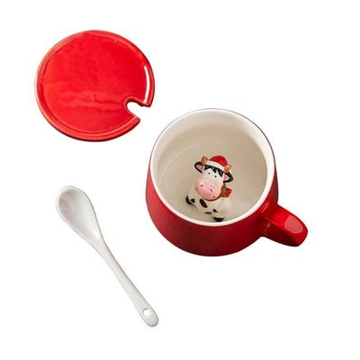 Christmas Holiday Design Porcelain Water Bottle Ideal for Coffee Tea or Hot Drinks