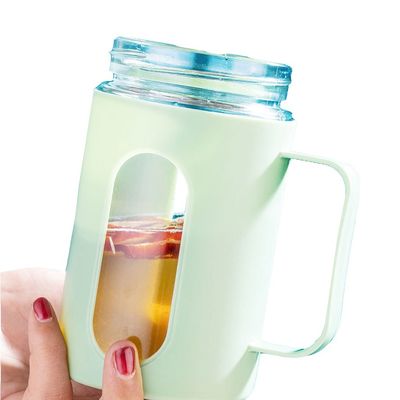 Office Scented Tea Coffee Mug 500ml Glass Cup with Customized Color Lid and Handle