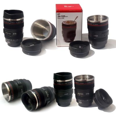 Unique 400ml Insulated Automatic Rotary Stirring Camera Lens Shape Coffee Mug for Tea