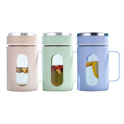 Office Scented Tea Coffee Mug 500ml Glass Cup with Customized Color Lid and Handle