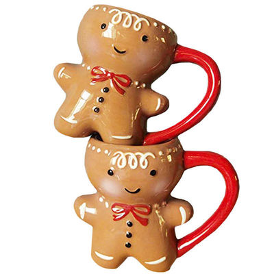Eco-Friendly 300ml Christmas Ceramic Milk Mug with Cute 3D Cartoon Tea Cup Design
