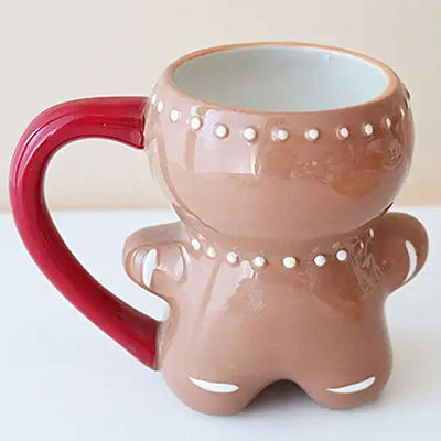 Eco-Friendly 300ml Christmas Ceramic Milk Mug with Cute 3D Cartoon Tea Cup Design