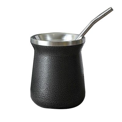 Men's Office Mug With Straw Custom Logo Cup Drop Resistant Stainless Steel Water Bottle 12oz Capacity