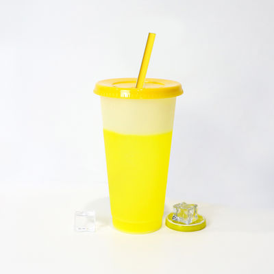 16oz/24oz BPA Free Plastic Coffee Cold Water Bottle With Lid And Straw Tumbler for Travel