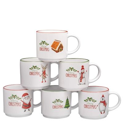 Ceramic Christmas Coffee Mug Funky Look for a Wonderful Household Gift 14oz Capacity