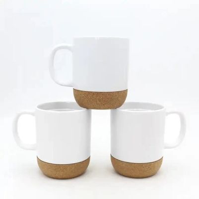 450ML Cork Base Stoneware Matte Ceramic Coffee Mug With PP Lid Perfect Festival Gift Giving