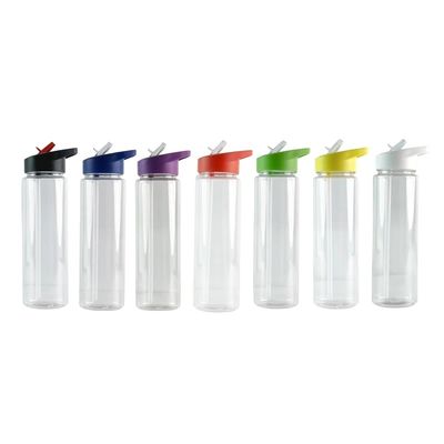 Modern Design 350ml BPA-free Clear Plastic Water Bottle With Flip Straw for Traveling