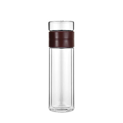 Classical Style Sublimation Transparent Glass Water Bottle with Filter 300ml Capacity