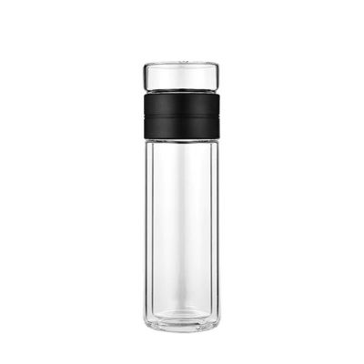 Custom Logo Sublimation Clear Glass Tumbler Drink Glass Water Bottle with Filter