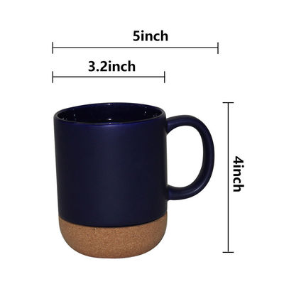 Ceramic Coffee Mugs with Insulated Wooden Cork Base Custom Nordic Matte Black Design