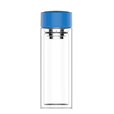 Glass Water Bottle with Tea Filter Portable Double Layer Design Borosilicate Material