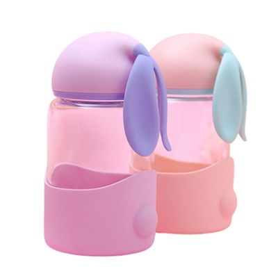 Thermal Insulation Performance 340ml Rabbit Glass Water Bottle Unisex Design for Kids