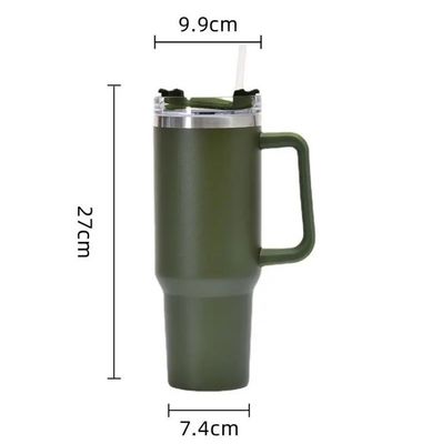 Customizable Vacuum Insulated Tumbler 40oz Stainless Steel Mug with Handle and Straw