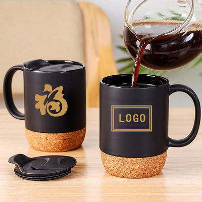 14 OZ Cork Base Stoneware Matte Custom Design Mother's day Valentine's Day Ceramic Custom MUGS With PP Lid