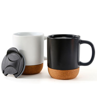 Custom Logo 15oz Sublimation Porcelain Coffee Mug Ceramic Cup With Handle Lid And Wooden Bottom
