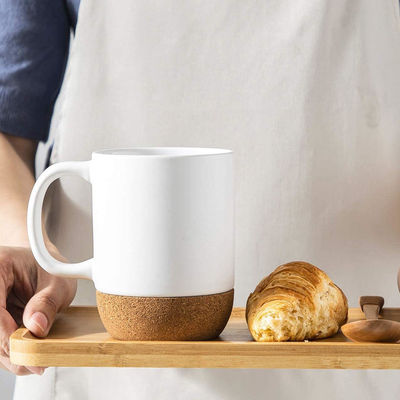 Custom Logo 15oz Sublimation Porcelain Coffee Mug Ceramic Cup With Handle Lid And Wooden Bottom