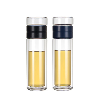 Custom Logo Glass Water Bottle Portable Double Layer Design for Eco Friendly Drinking