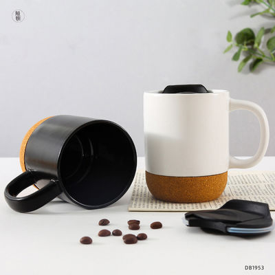 Custom Logo 15oz Sublimation Porcelain Coffee Mug Ceramic Cup With Handle Lid And Wooden Bottom