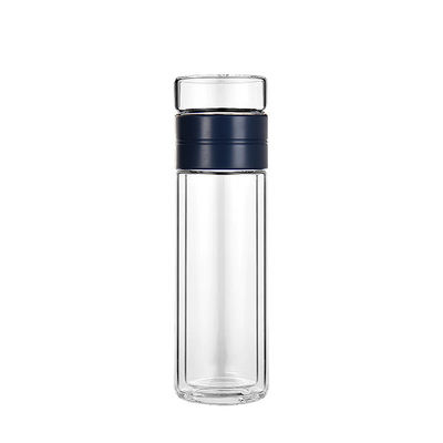 Men's Glass Drinkware Double Wall Water Bottle for Reusable and Crystal Clear Drinking
