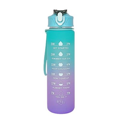 Custom Pattern 30oz BPA Free Plastic Water Bottle With Time Marker and 900Ml Capacity