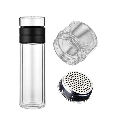 Men's Glass Drinkware Double Wall Water Bottle for Reusable and Crystal Clear Drinking