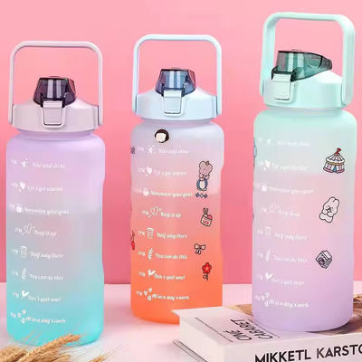 2L Fitness Plastic Shaker Bottle With Spring Cap For Outdoor Sports And Unisex Lovers