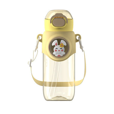690ML Capacity True Blue Colorful Portable Leakproof Cup with Elastic Lid and Rope
