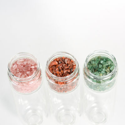 Professional Design Glass Water Bottle with Crystal and Gem Stones 500ml Capacity