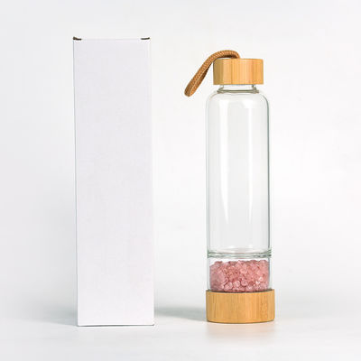 Professional Design Glass Water Bottle with Crystal and Gem Stones 500ml Capacity