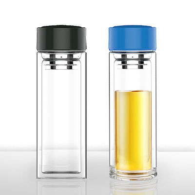 Custom Logo Sublimation Glass Drink Water Bottle 320ml Capacity Wide Mouth Transparent