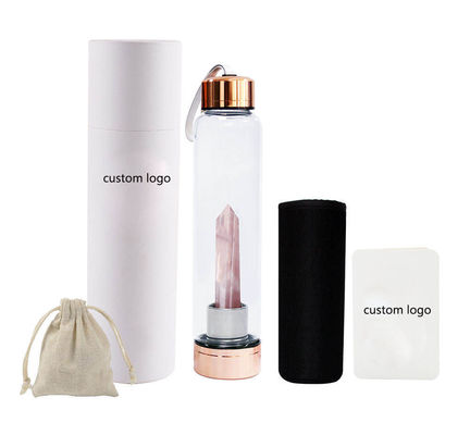 Custom Logo Glass Water Bottle With And Bamboo Lid For Home Kitchen Hotel Room Restaurant
