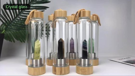 Healing Energy Crystal Glass Water Bottle Stones Crystal Drinking Water Bottle