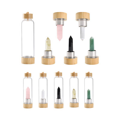 Business Gifts Crystal Water Bottle with 500ml Capacity and Attractive Design Stones