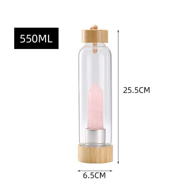 Business Gifts Crystal Water Bottle with 500ml Capacity and Attractive Design Stones