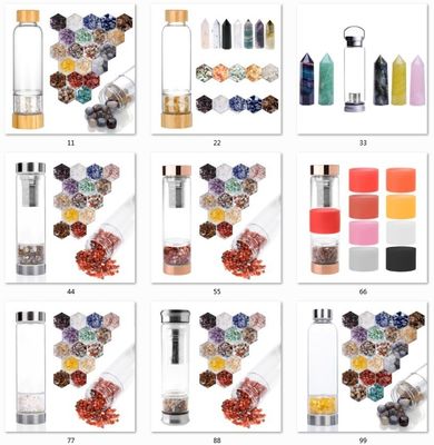 Business Gifts Crystal Water Bottle with 500ml Capacity and Attractive Design Stones