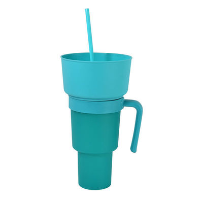 1L Square Drink Cup Portable Leak-proof Reusable Coffee Mugs with Straw and Colorful