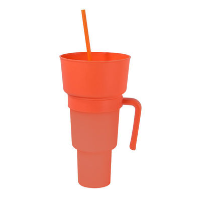 1L Square Drink Cup Portable Leak-proof Reusable Coffee Mugs with Straw and Colorful