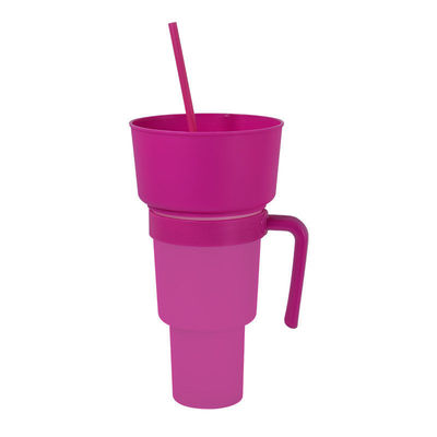 1L Square Drink Cup Portable Leak-proof Reusable Coffee Mugs with Straw and Colorful