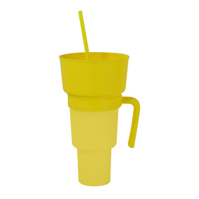 1L Square Drink Cup Portable Leak-proof Reusable Coffee Mugs with Straw and Colorful