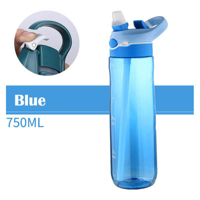Sports Design Tritan Plastic Water Bottle with Custom Pattern and Leak Proof Straw