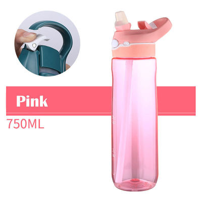 Sports Design Tritan Plastic Water Bottle with Custom Pattern and Leak Proof Straw