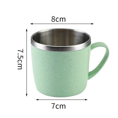 Stainless Steel Coffee Mug With Handle 220ml Capacity For Children's Snacks And Drinks
