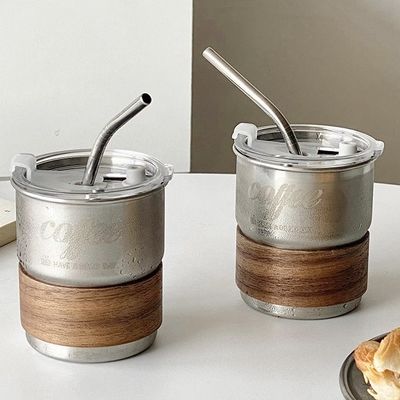 Stainless Steel Camping Coffee Cup with Folding Handle and Sustainable Materials