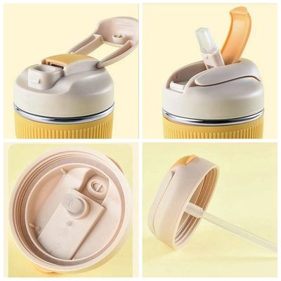 316 Stainless Steel Cute Travel Mug Coffee Insulated Tumbler Vacuum Thermal Cup With Straw