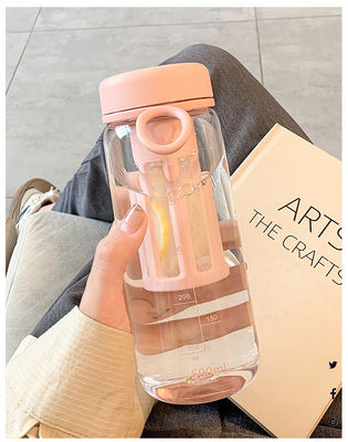 450ml/600ml PC Plastic Cup Leak Proof Custom Logo Sports Water Bottle With Tea Strainer